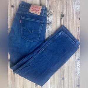 Levi's 514 Jeans Mens Medium Dark Wash Blue Denim Jeans Size 30x30